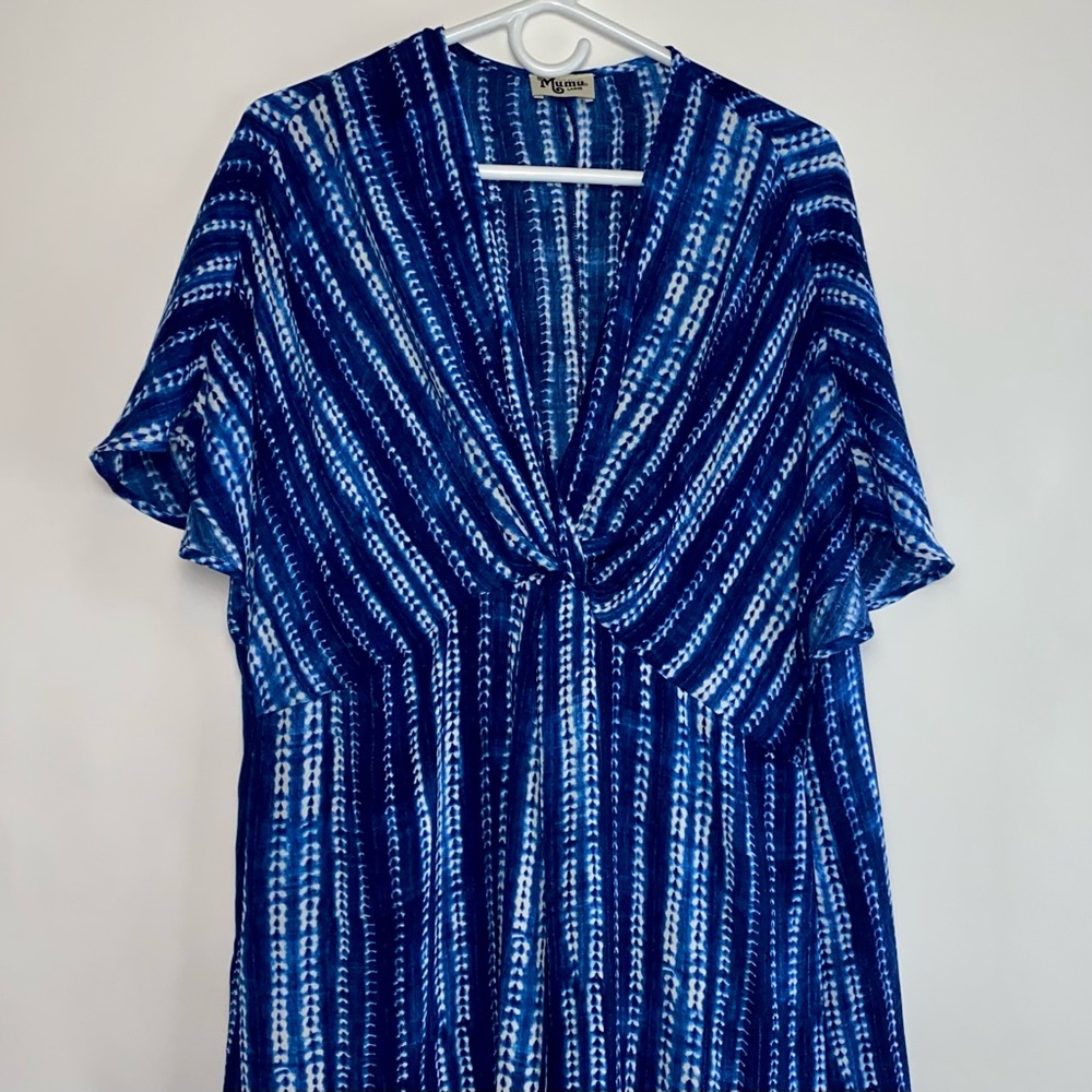 Show Me Your Mumu Hi-Low in Blue/White Size Large